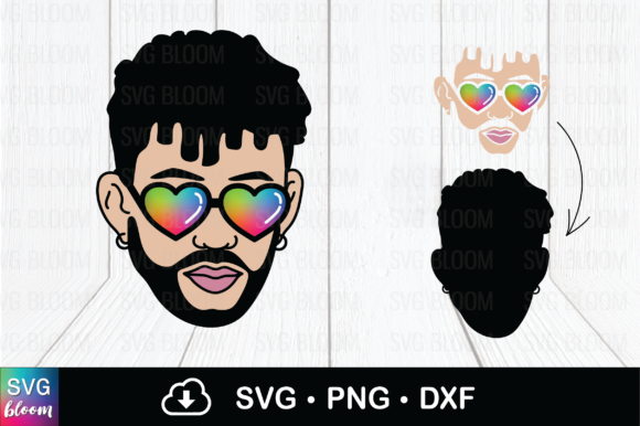 Bad Bunny Svg Sunglasses Gráfico Modelos Gráficos Por SVG Bloom