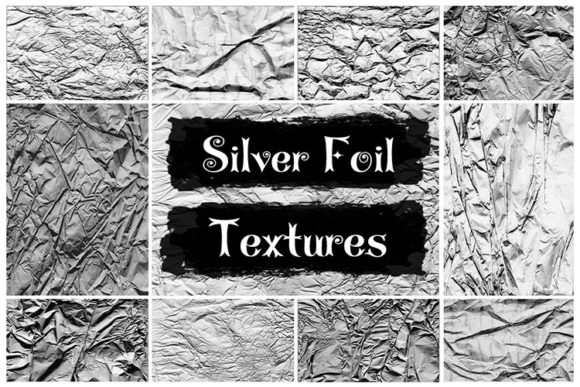 Silver Metallic Foil Digital Texture Graphic Textures By Magical Craftery