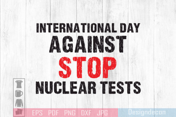 STOP Nuclear Tests Grunge Typography Illustration Modèles d'Impression Par Designdecon