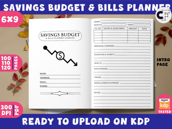 Savings Budget & Bills Planner Graphic KDP Interiors By Master Design