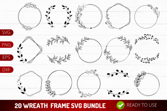 Wreath Frame SVG Bundle Grafik Plotterdateien Von Regulrcrative
