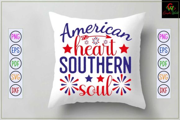 4th of July American Heart Southern Soul Gráfico Artesanato Por GraphicWorld