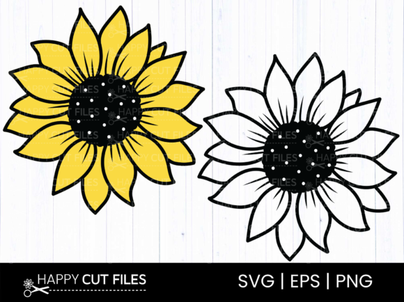 Sunflower SVG Clipart Png Graphic Illustrations By happycutfiles