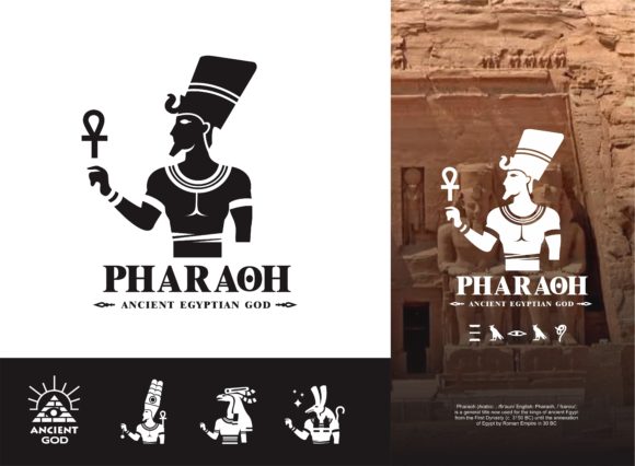 Ancient Egyptian God Pharaoh Grafik Logos Von ARTONIUMW