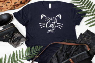 Crazy Cat Girl Vector Design Graphic T-shirt Designs By mahbubalamrasel9 1