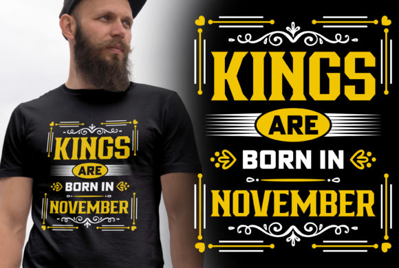 Kings Are Born in November Gráfico Plantillas de Impresión Por CR_Teestore