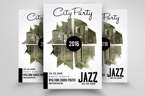 Electro City Flyer Template Graphic Print Templates By Leza Sam