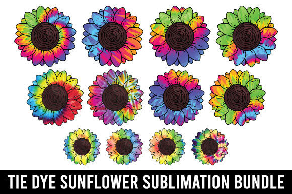Tie Dye Sunflower Sublimation Bundle Grafica Modelli di Stampa Di millerleslies26