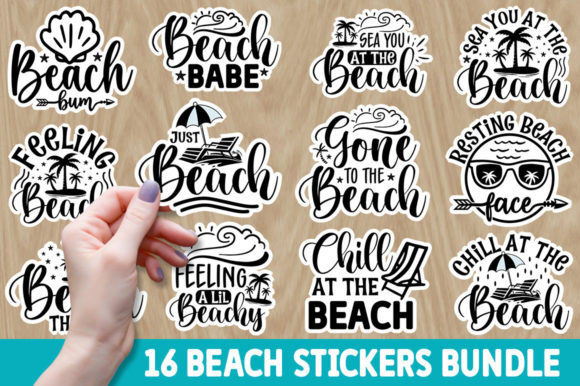 Beach Sticker Bundle Grafica Creazioni Di Buysvgbundles