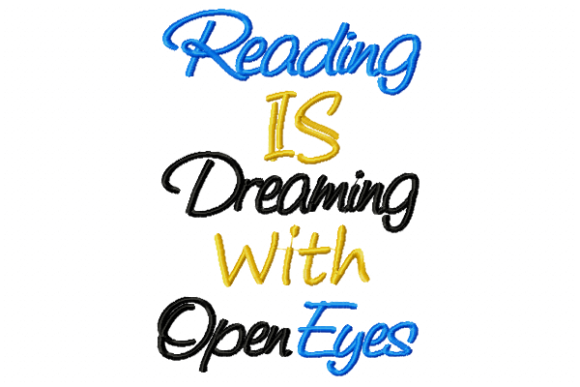 Reading is Dreaming Babies & Kids Quotes Embroidery Design By Reading Pillows Designs