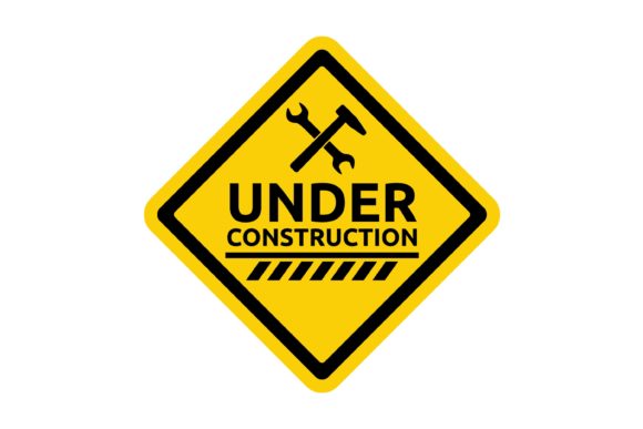 Under Construction Road Sign Graphic Illustrations By rasol.designstudio