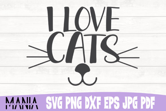 I Love Cats Svg Cut File Design Gráfico Modelos Gráficos Por SilhouetteMania