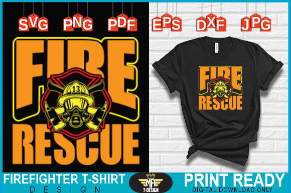 FIRE RESCUE DESIGN for FIREFIGHTER DAY Graphic Crafts By MA T-DESIGN
