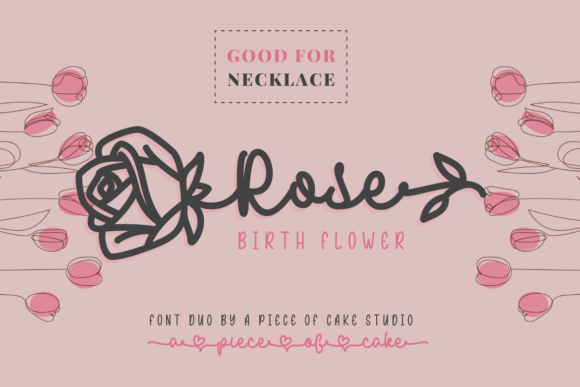 Rose Birth Flower Duo Fuentes Caligráficas Fuente Por a piece of cake