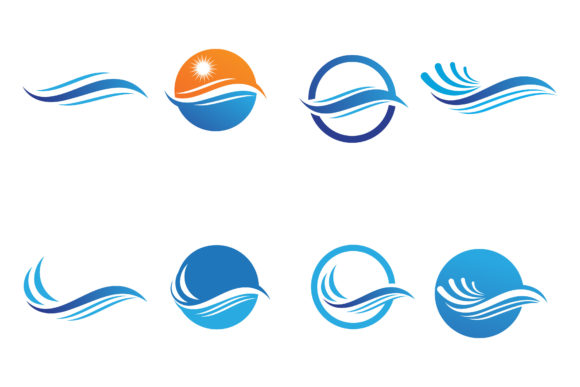 Water Wave Logo and Symbol Icon Vector Graphic Logos By Alby No