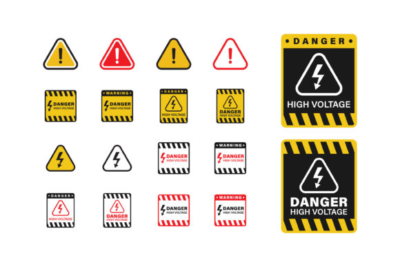 Warning and Danger High Voltage Sign Grafica Icone Di agung sptr