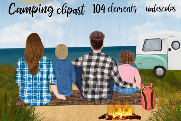 Camping Clipart Family Camping Clipart Graphic Illustrations By LeCoqDesign