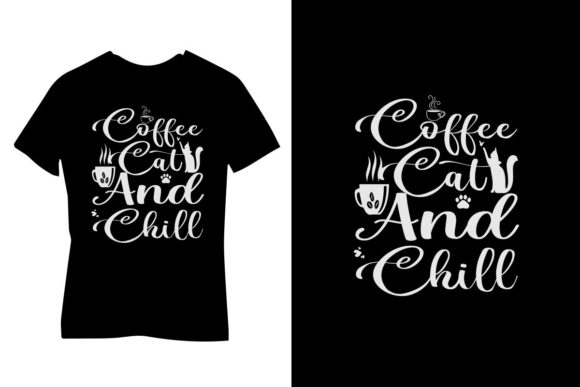 Coffee & Cat Typography T Shirt Design Graphic Print Templates By Sopna3727
