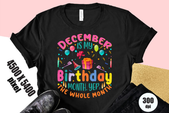 December Birthday Graphic Print Templates By aahadi27
