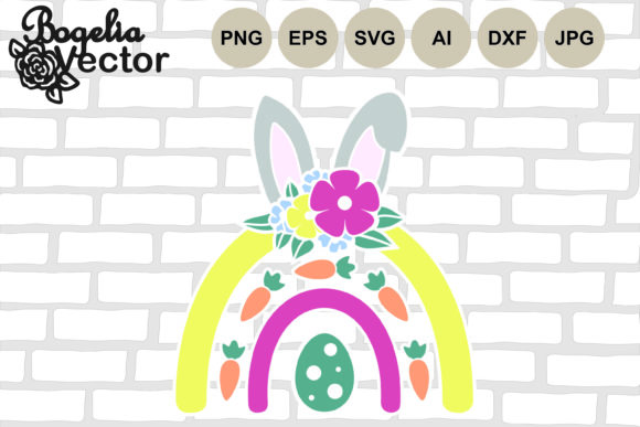 Easter Rainbow Floral Grafica Creazioni Di BogeliaVector