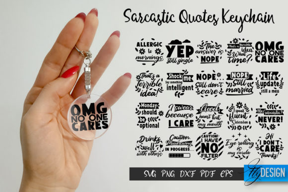 Sarcastic Keychain SVG Bundle. Funny Key Illustration Artisanat Par flydesignsvg