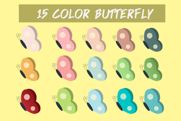 Color Butterfly Clip Art Graphic Graphic Templates By cuoctober