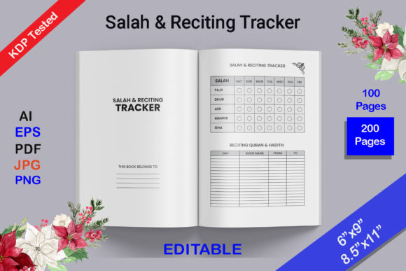 6 Month Salah & Reciting Quran Tracker Grafika Wnętrza KDP Przez Hitubrand