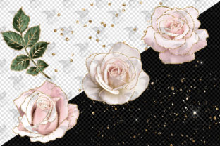 Blush and Gold Glam Rose Clipart Graphic Illustrations By Digital Curio 5
