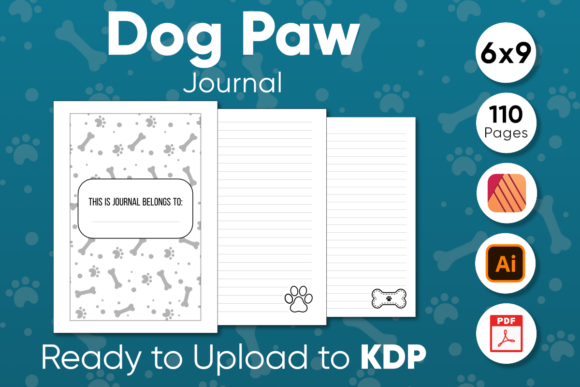 Dog Paw Journal Grafica KDP Interni Di OussMania