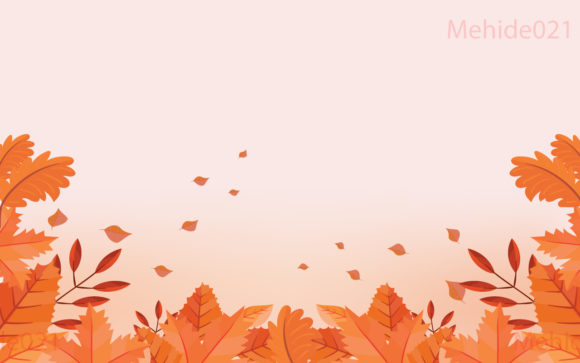Orange Maple with Autumn Leaf Background Grafik Druckbare Illustrationen Von mehide021