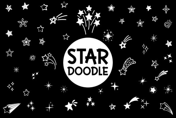 Star Doodle Dingbats-Schriftarten Schriftart Von Fox7
