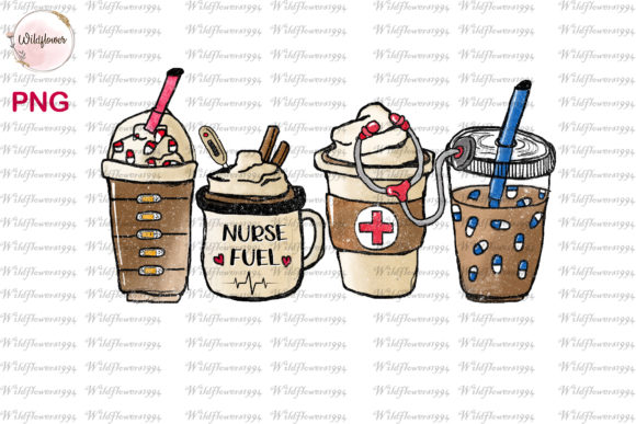 Nurse Coffee PNG, Nurse Fuel PNG Graphic Crafts By wildflowers1994