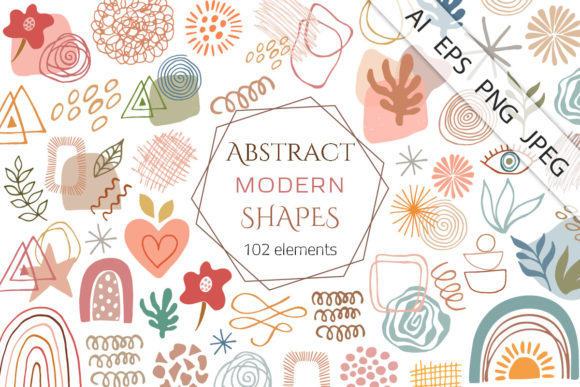 Modern Abstract Design Shapes Graphic Illustrations Imprimables By TanyaPrintDesign