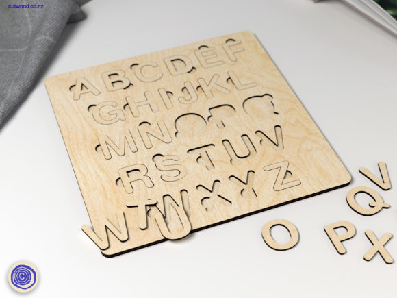 Alphabet Puzzle Kids - Laser Cut File Graphic 3D SVG By Cutwood