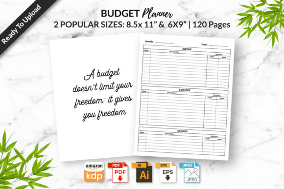 Budget Planner (KDP Interior) Design Grafik KDP-Schlüsselwörter Von Hijab Graphix