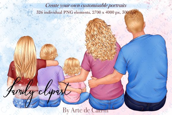 Family Clipart, Father's Day, Mom Day Graphic Illustrations By Arte de Catrin