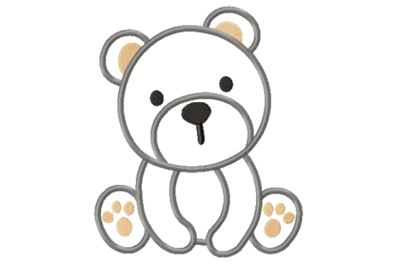 Baby Bear Applique Teddy Bears Embroidery Design By Reading Pillows Designs