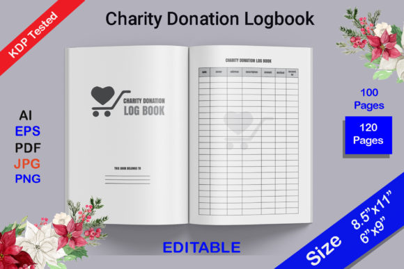 Charity Donation Log Book KDP Interior Graphic KDP Interiors By Hitubrand