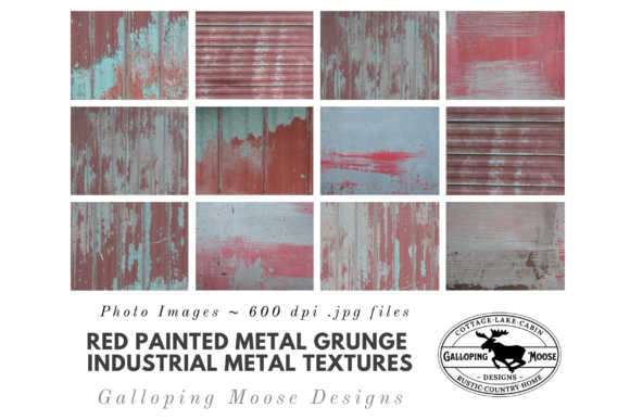 Grunge Red Metal Gráfico Texturas de Papel Por Galloping Moose