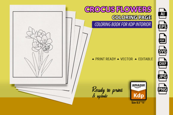 Saffron Flowers Coloring Page Graphic Coloring Pages & Books By GraphicArt