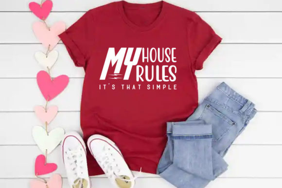 Funny Mom Svg Design, My House My Rules Gráfico Modelos de Impressão Por RN Studio