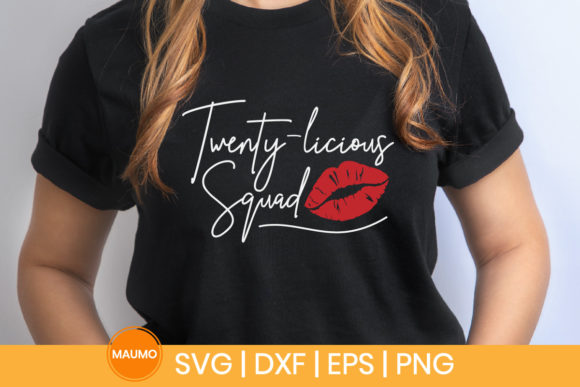 Twenty-licious Squad, 20th Birthday Svg Gráfico Plantillas de Impresión Por Maumo Designs