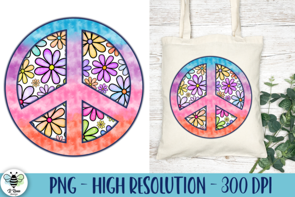 Retro Hippie Peace Sign PNG Graphic Crafts By B Renee Design