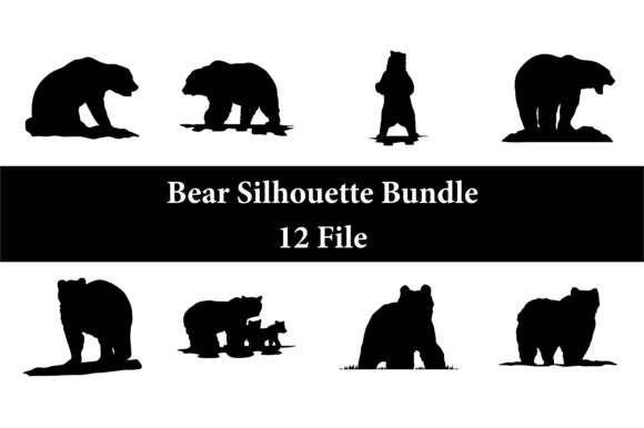Set of Bear Silhouette Graphic Crafts By Arief Sapta Adjie