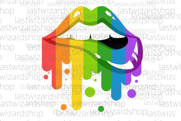 Sexy Lips Rainbow Drip Melt Kiss Mouth Graphic Crafts By Lastwizard Shop