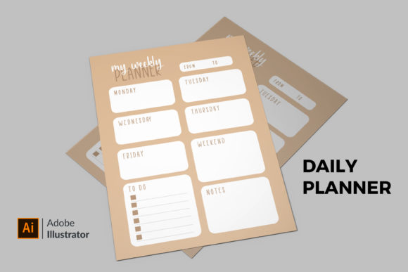 Weekly Planner Template #19 Graphic Print Templates By djanistudio