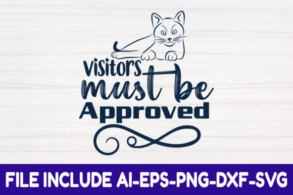 Cat SVG Design, Visitors Must Be Approve Gráfico Manualidades Por Moslem Graphics