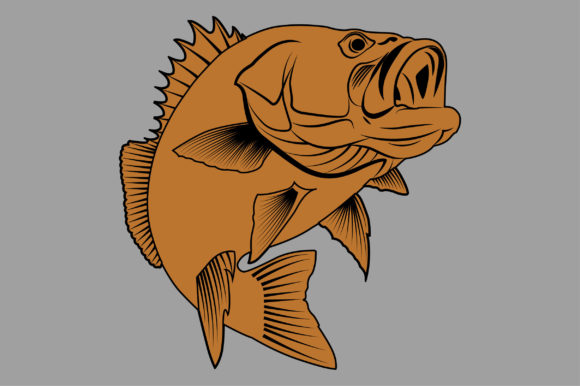Bass Fish Graphic Crafts By Infinity Design