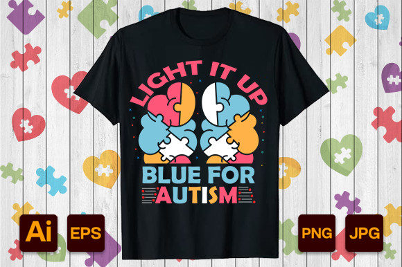 Light It Up Blue for Autism Graphic Print Templates By manikvskhan