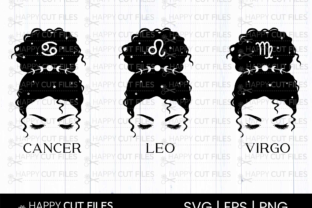 Messy Bun Zodiac Astrology Horoscope Svg Graphic Illustrations By happycutfiles 3